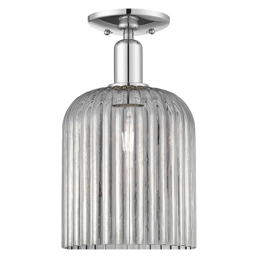 Innovations Bridal Veil 1Lt 8" Semi-Flush, Chrome/Smoke - 716-1C-PC-G559-8SM