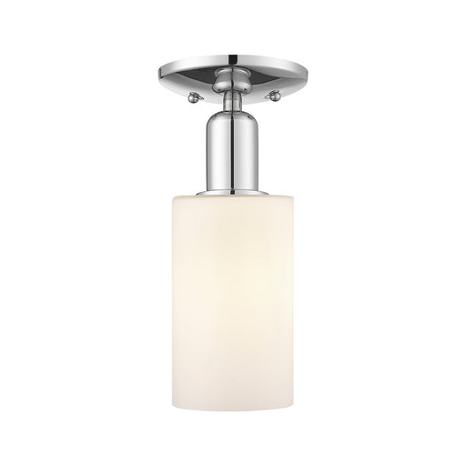 Innovations Clymer 4in 1-Light Semi-Flush Mount | Industrial Polished Chrome Steel and Matte White Glass | Entryway & Hallway | Model 716-1C-PC-G801