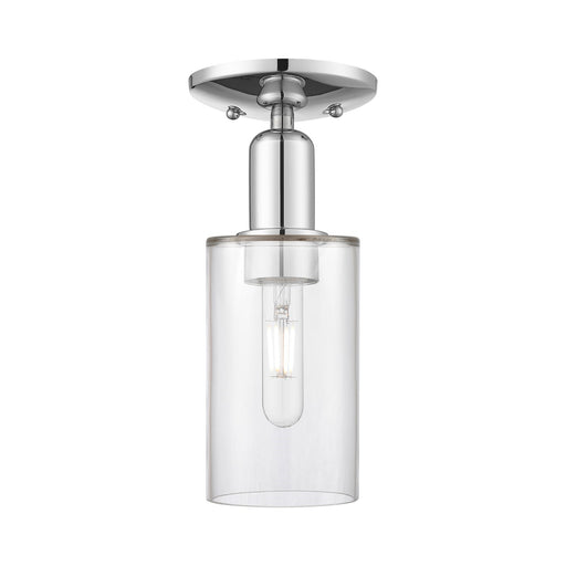Innovations Clymer 4in 1-Light Semi-Flush Mount | Industrial Polished Chrome Steel and Clear Glass | Entryway & Hallway | 3.88 x | Model 716-1C-PC-G802
