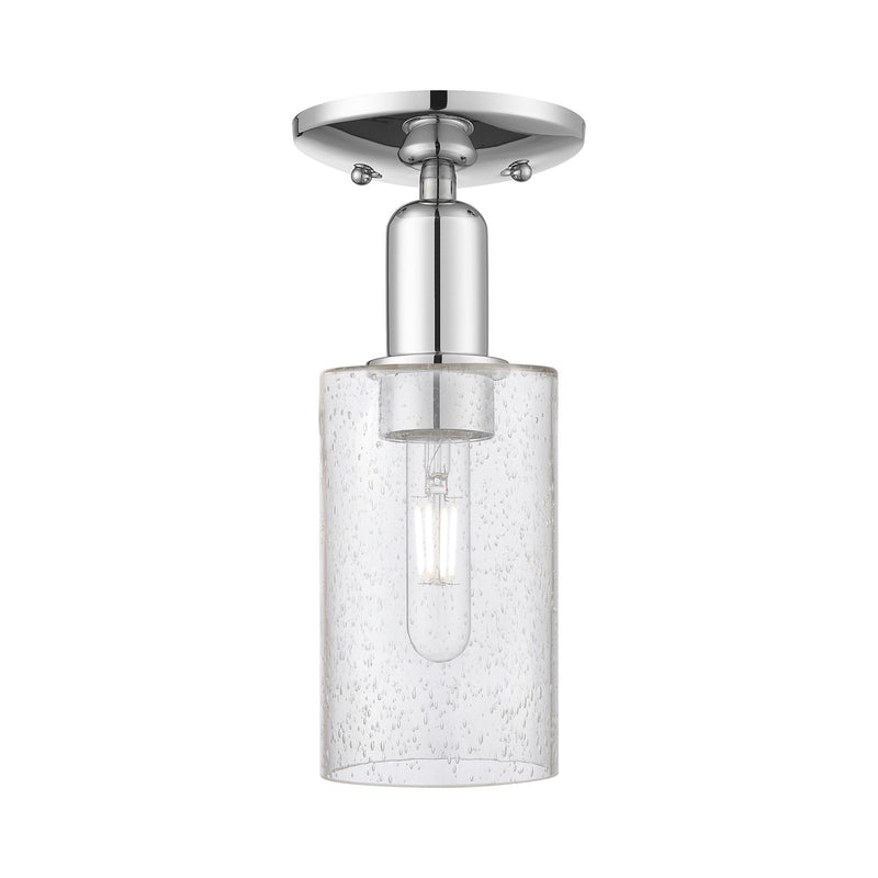Innovations Clymer 4in 1-Light Semi-Flush Mount | Industrial Polished Chrome Steel and Seedy Glass | Entryway & Hallway | 3.88 x | Model 716-1C-PC-G804