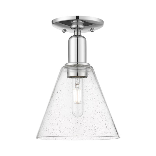 Innovations Berkshire Glass 8in 1-Light Semi-Flush Mount | Industrial Polished Chrome and Seedy Glass | Entryway & Hallway | 8 x | Model 716-1C-PC-GBC-84