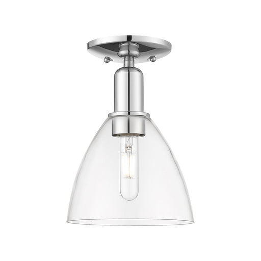 Innovations Bristol 8in 1-Light Semi-Flush Mount | Industrial Polished Chrome Steel and Clear Glass | Entryway & Hallway | 7.5 x | Model 716-1C-PC-GBD-752