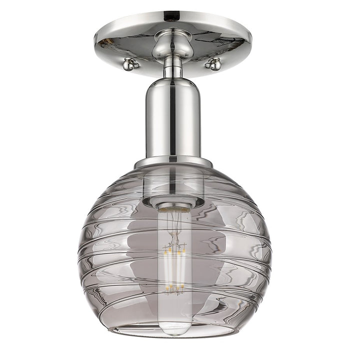 Innovations Athens Deco Swirl 6" Semi-Flush, PN/Smoke - 716-1C-PN-G1213-6SM