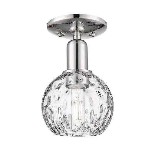 Innovations Athens Water Glass 6in 1-Light Semi-Flush Mount | Industrial Polished Nickel Steel and Clear Glass | Entryway & | Model 716-1C-PN-G1215-6