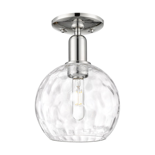 Innovations Athens Water Glass 8in 1-Light Semi-Flush Mount | Industrial Polished Nickel and Clear Glass | Kitchen & Hallway | 8 | Model 716-1C-PN-G1215-8