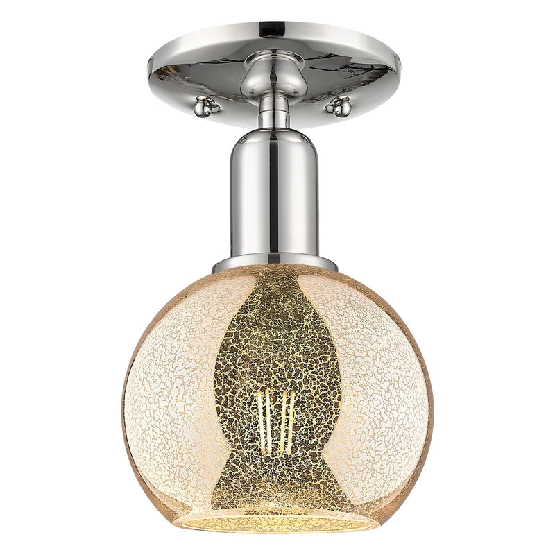 Innovations Athens 6in 1-Light Semi-Flush Mount | Industrial Polished Nickel Steel and Mercury Glass | Entryway & Hallway | 5.88 | Model 716-1C-PN-G128-6