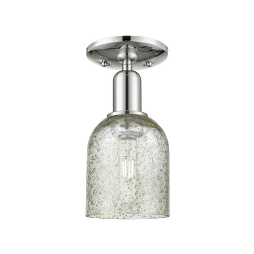 Innovations Caledonia 5in 1-Light Semi-Flush Mount | Industrial Polished Nickel Steel and Mica Glass | Entryway & Hallway | 5 x 5 x | Model 716-1C-PN-G259