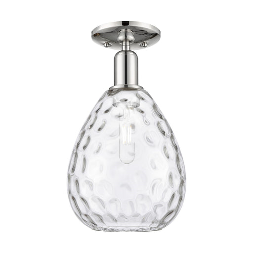 Innovations Waverly 8in 1-Light Semi-Flush Mount | Industrial Polished Nickel Steel and Clear Glass Globe | Entryway & Hallway | 8 | Model 716-1C-PN-G372