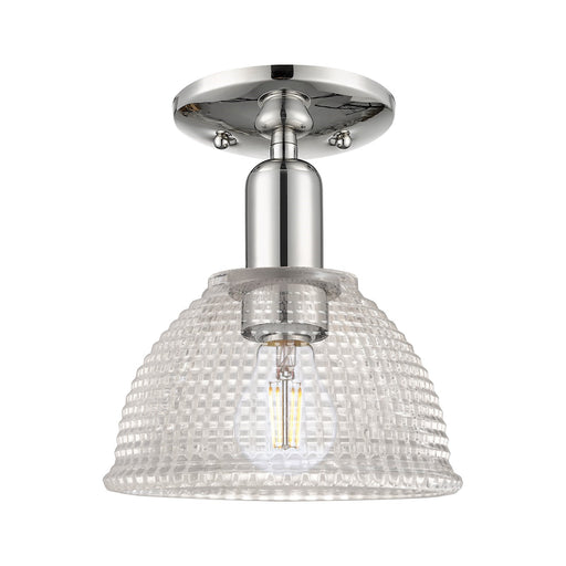 Innovations Arietta 8in 1-Light Semi-Flush Mount | Industrial Polished Nickel Steel and Clear Glass | Entryway & Hallway | 8 x 8 x | Model 716-1C-PN-G422