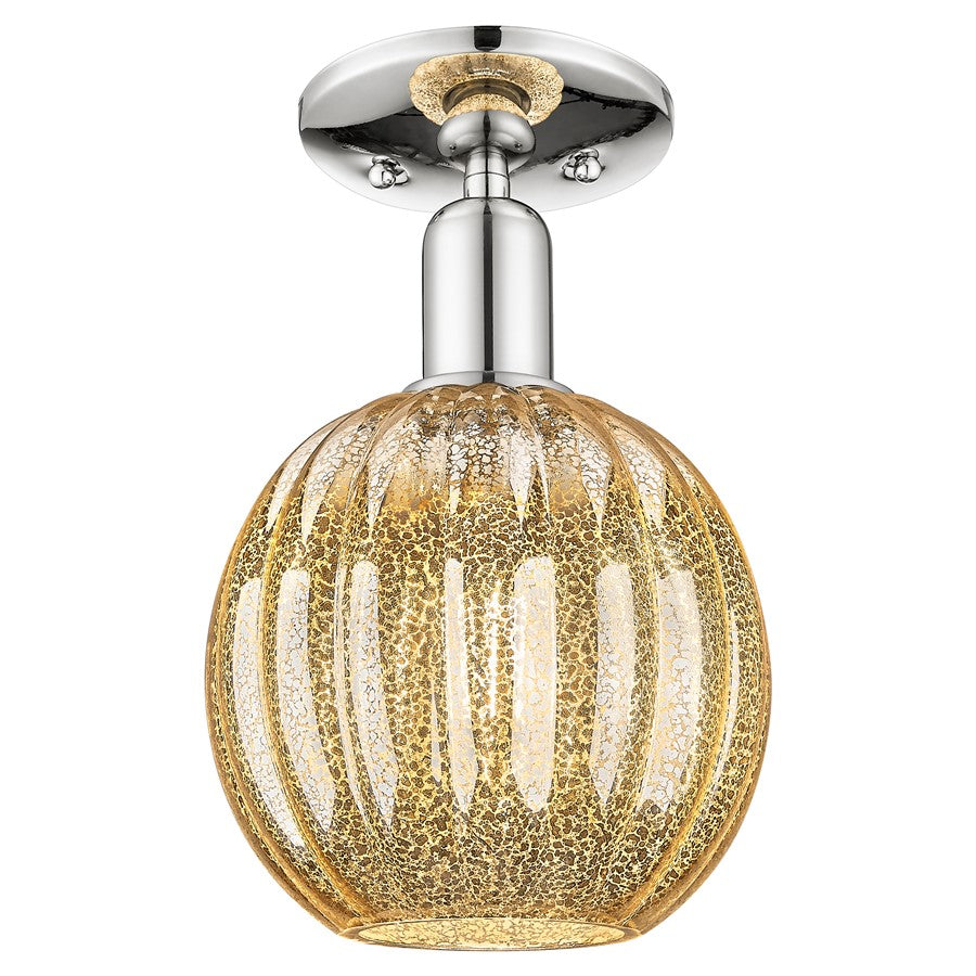 Innovations Preston 7" Globe Semi-Flush, PN/Merc - 716-1C-PN-G458-7ME
