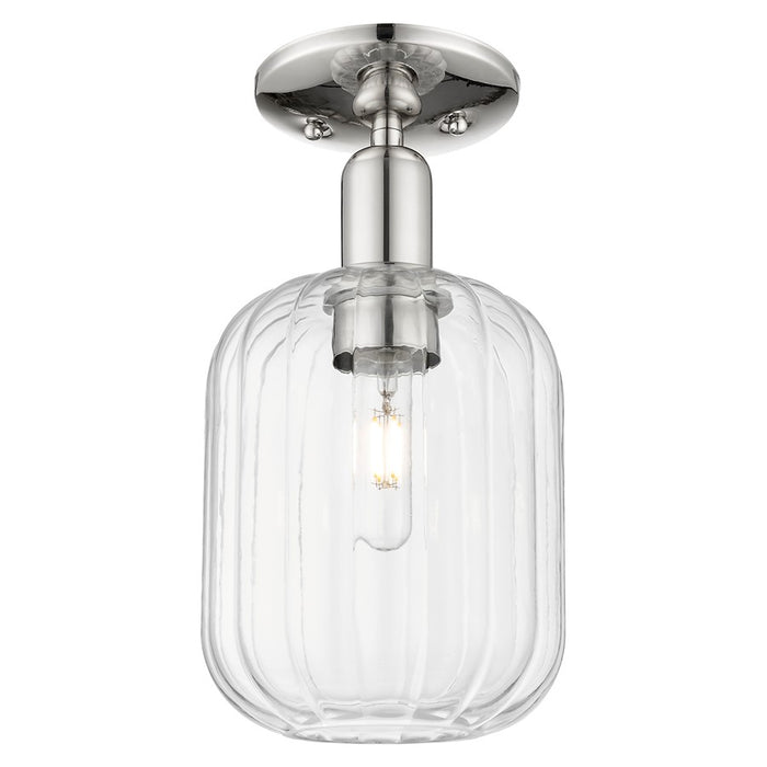 Innovations Preston 7" Jar Semi-Flush, PN/Clear - 716-1C-PN-G460-7CL