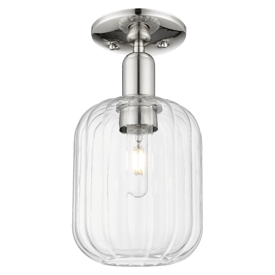 Innovations Preston 7" Jar Semi-Flush, PN/Clear - 716-1C-PN-G460-7CL