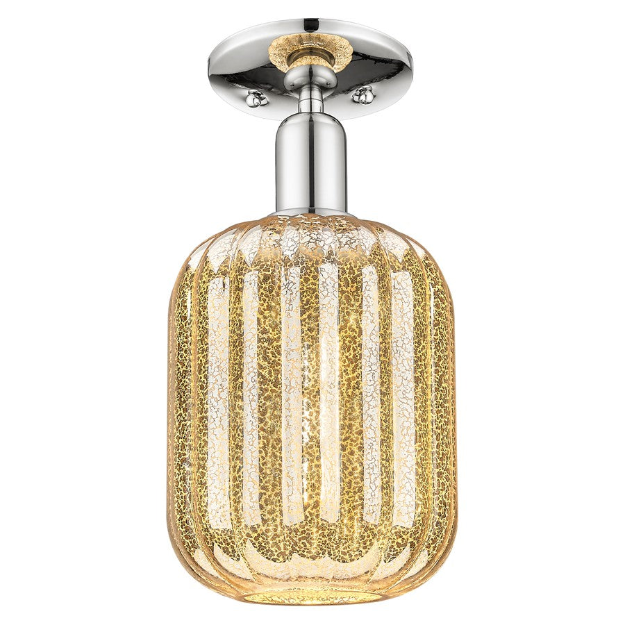 Innovations Preston 7" Jar Semi-Flush, PN/Merc - 716-1C-PN-G460-7ME
