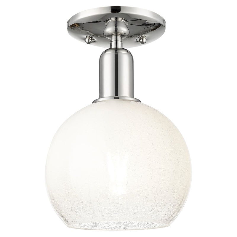 Innovations Brookhaven Globe 8" Semi-Flush, PN/Opal - 716-1C-PN-G483-8OP