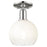 Innovations Brookhaven Globe 8" Semi-Flush, PN/Opal - 716-1C-PN-G483-8OP