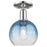 Innovations Brookhaven Globe 8" Semi-Flush, PN/Blue - 716-1C-PN-G483-8SB