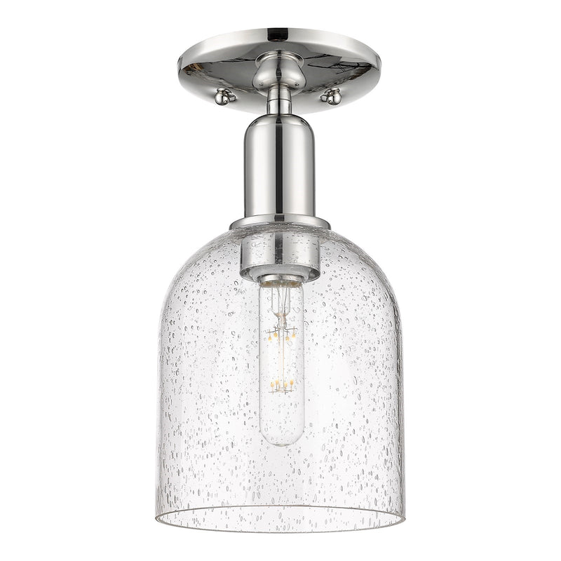 Innovations Bella 6in 1-Light Semi-Flush Mount | Industrial Polished Nickel and Seedy Glass | Entryway & Hallway | 5.5 x 11 in | Model 716-1C-PN-G558-6SDY