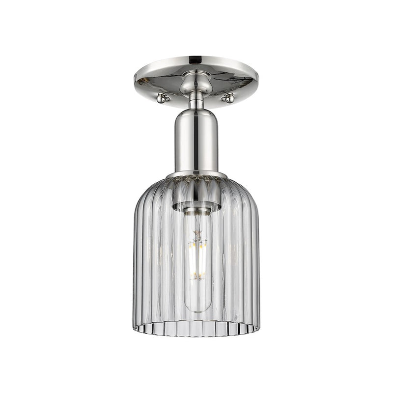 Innovations Bridal Veil 1Lt 5" Semi-Flush, PN/Smoke - 716-1C-PN-G559-5SM