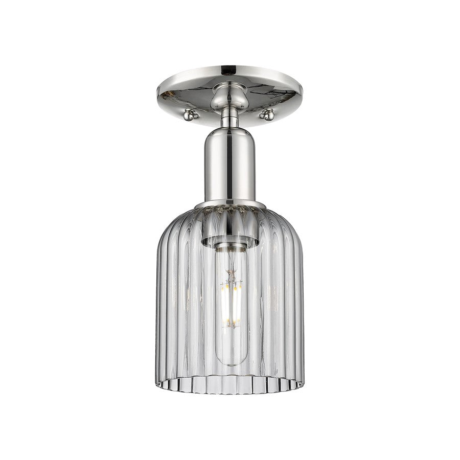 Innovations Bridal Veil 1Lt 5" Semi-Flush, PN/Smoke - 716-1C-PN-G559-5SM