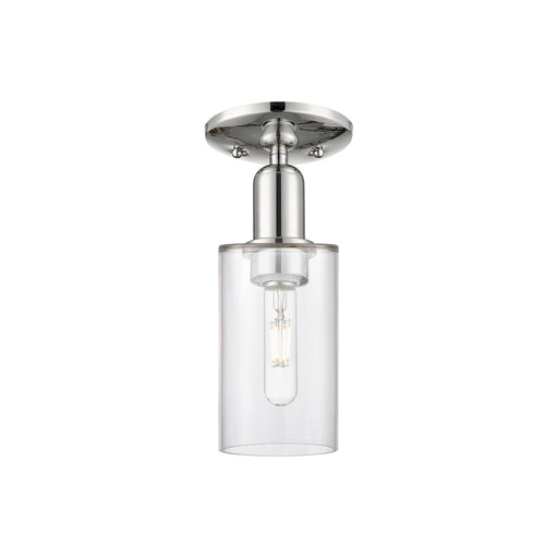 Innovations Clymer 4in 1-Light Semi-Flush Mount | Industrial Polished Nickel Steel and Clear Glass | Entryway & Hallway | 3.88 x | Model 716-1C-PN-G802