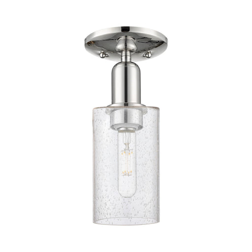 Innovations Clymer 4in 1-Light Semi-Flush Mount | Industrial Polished Nickel Steel and Seedy Glass | Entryway & Hallway | 3.88 x | Model 716-1C-PN-G804