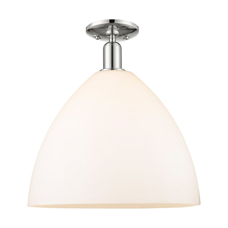 Innovations Bristol 16in 1-Light Semi-Flush Mount | Industrial Polished Nickel and Matte White Glass | Entryway & Hallway | 16 x | Model 716-1C-PN-GBD-161