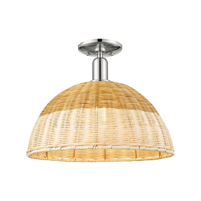 Innovations NB Dome 1Lt Semi-Flush/16"Dia. PN/Nat - 716-1C-PN-NBD2-16-NAT