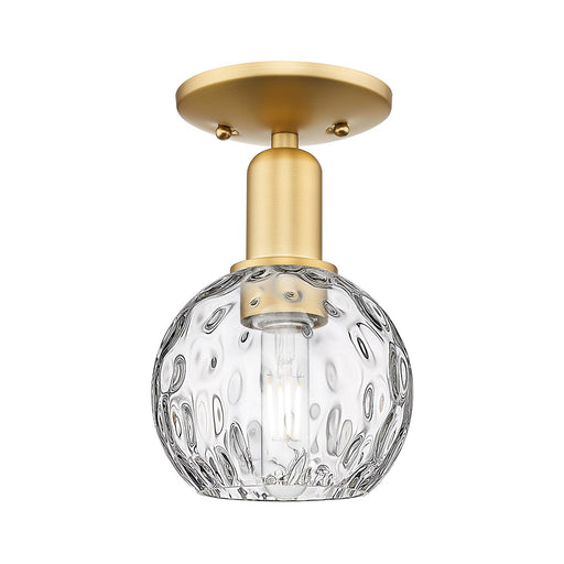 Innovations Athens 6in 1-Light Semi-Flush Mount | Industrial Satin Gold Steel and Clear Water Glass | Kitchen & Hallway | 6 x | Model 716-1C-SG-G1215-6