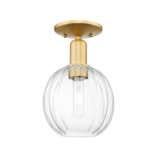 Innovations Preston 1Lt 7" Globe Semi-Flush, Gold/Clear - 716-1C-SG-G458-7CL