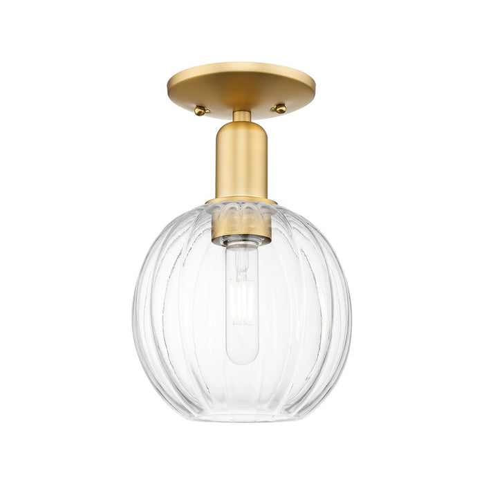 Innovations Preston 1Lt 7" Globe Semi-Flush, Gold/Clear - 716-1C-SG-G458-7CL