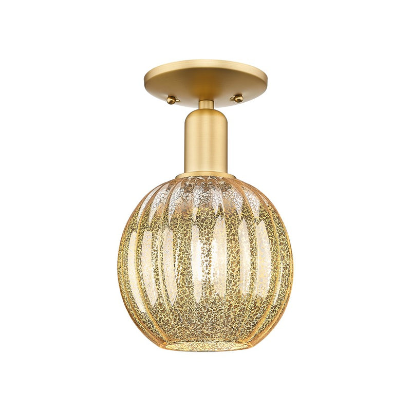 Innovations Preston 1Lt 7" Globe Semi-Flush, Gold/Mercury - 716-1C-SG-G458-7ME