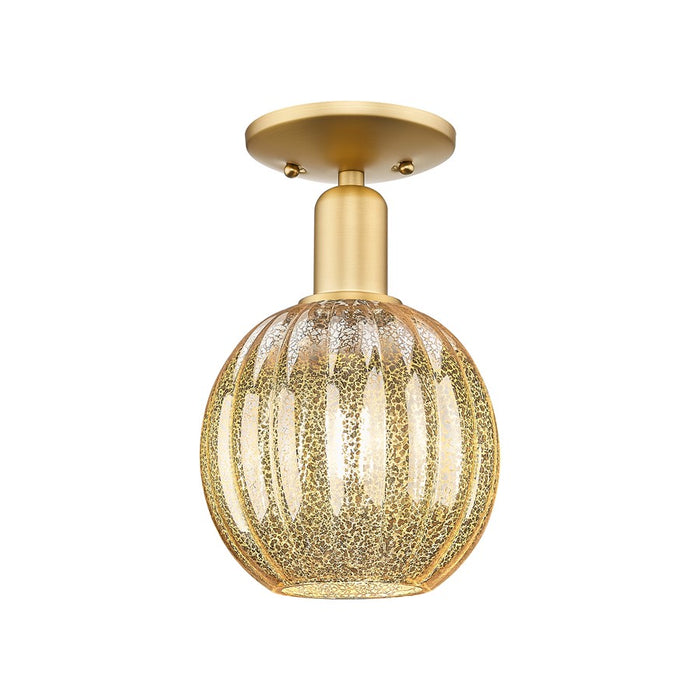 Innovations Preston 1Lt 7" Globe Semi-Flush, Gold/Mercury - 716-1C-SG-G458-7ME