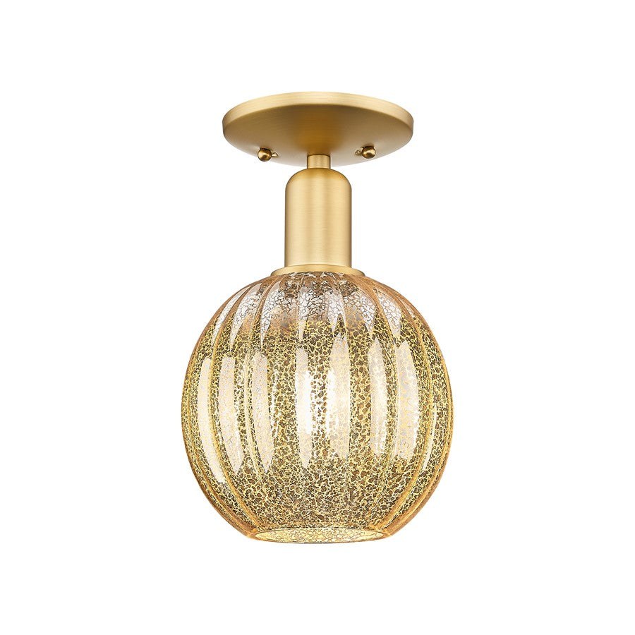 Innovations Preston 1Lt 7" Globe Semi-Flush, Gold/Mercury - 716-1C-SG-G458-7ME