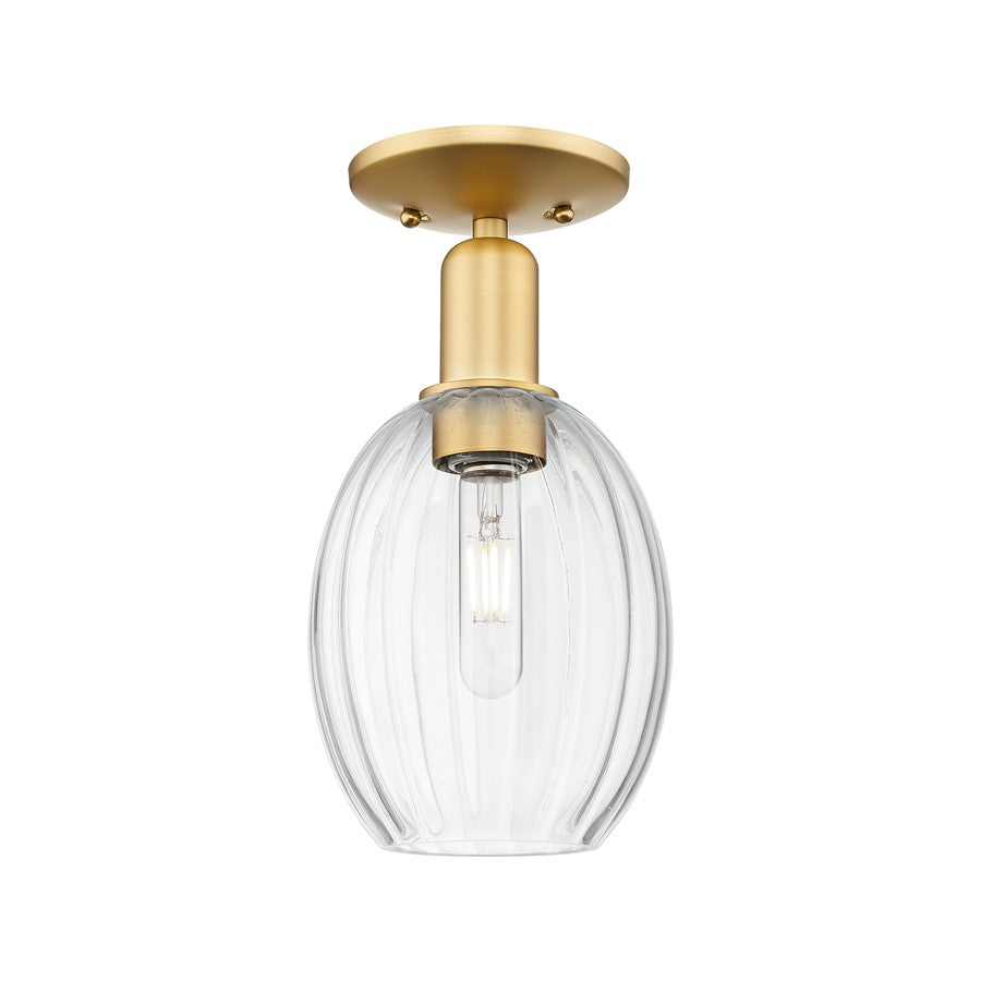 Innovations Preston 1Lt 6" Bulb Semi-Flush, Gold/Clear - 716-1C-SG-G459-6CL