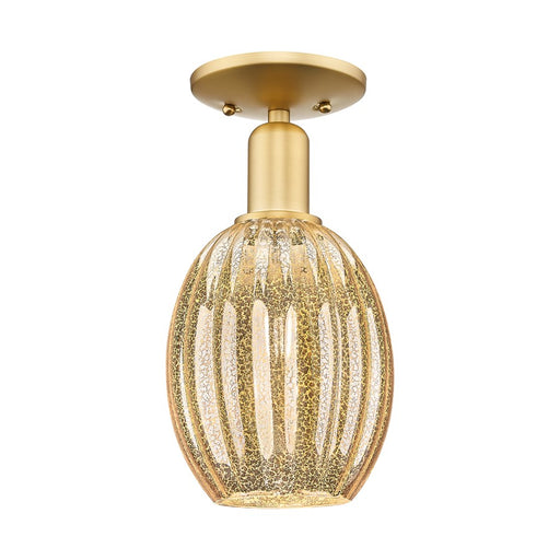 Innovations Preston 1Lt 6" Bulb Semi-Flush, Gold/Mercury - 716-1C-SG-G459-6ME
