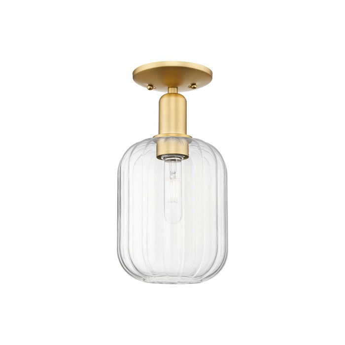 Innovations Preston 1Lt 7" Jar Semi-Flush Mount, Gold/Clear - 716-1C-SG-G460-7CL