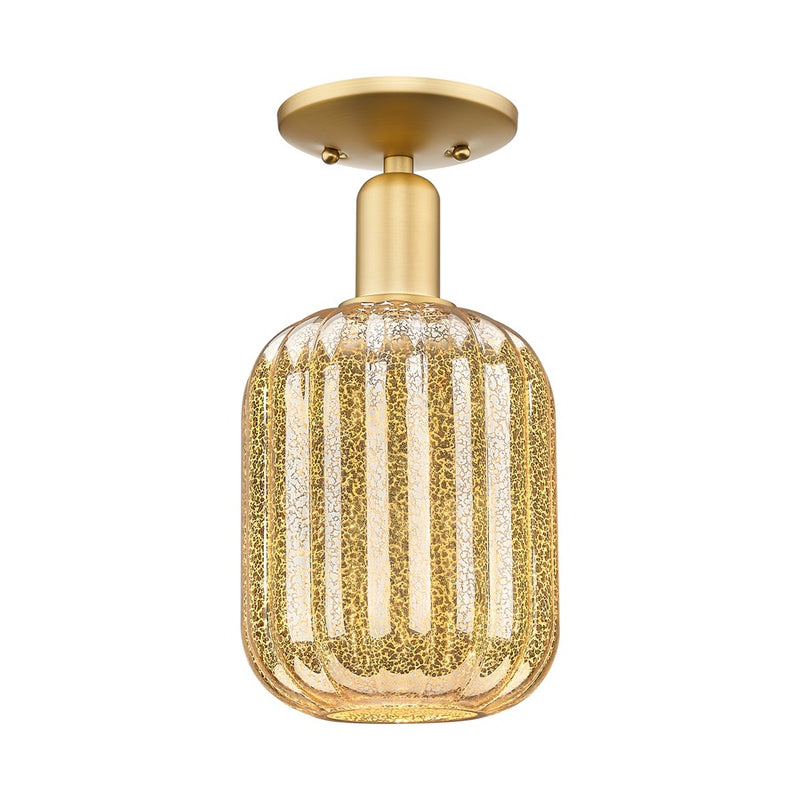Innovations Preston 1Lt 7" Jar Semi-Flush, Gold/Mercury - 716-1C-SG-G460-7ME