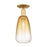 Innovations Brookhaven Almond 1Lt 6" Semi-Flush, Gold/Amber - 716-1C-SG-G480-6AM