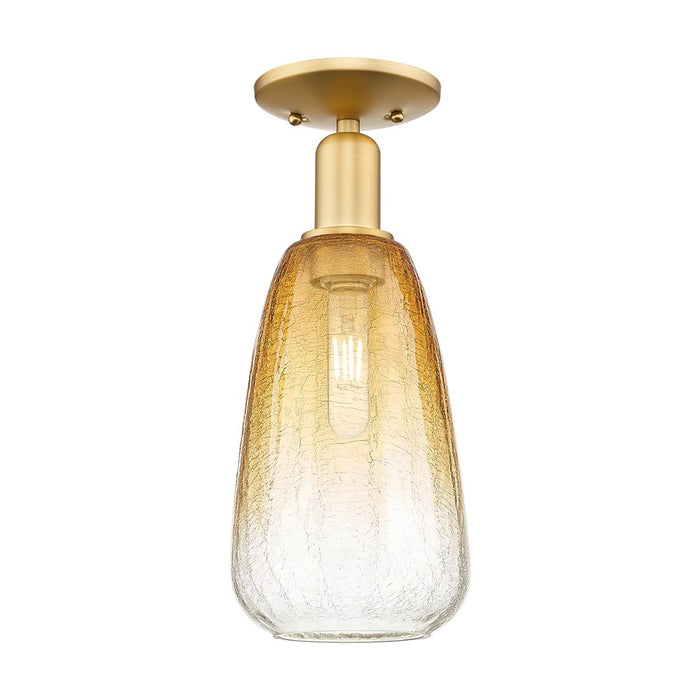 Innovations Brookhaven Almond 1Lt 6" Semi-Flush, Gold/Amber - 716-1C-SG-G480-6AM