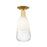 Innovations Brookhaven Almond 1Lt 6" Semi-Flush, Gold/Opal - 716-1C-SG-G480-6OP