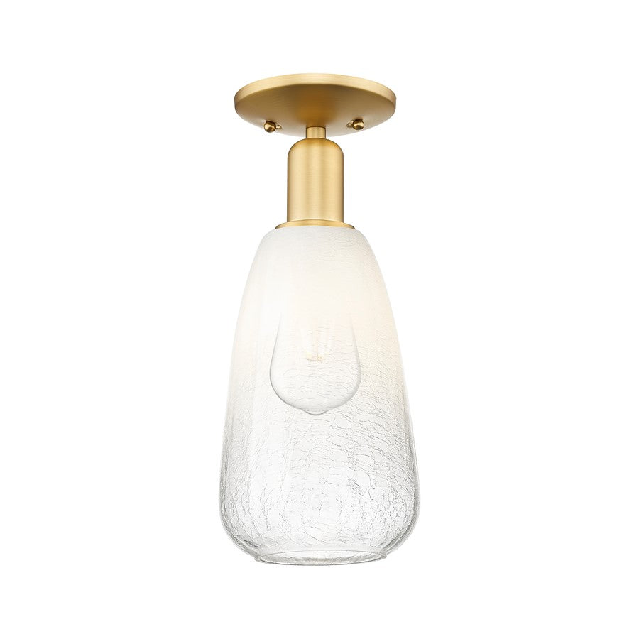 Innovations Brookhaven Almond 1Lt 6" Semi-Flush, Gold/Opal - 716-1C-SG-G480-6OP