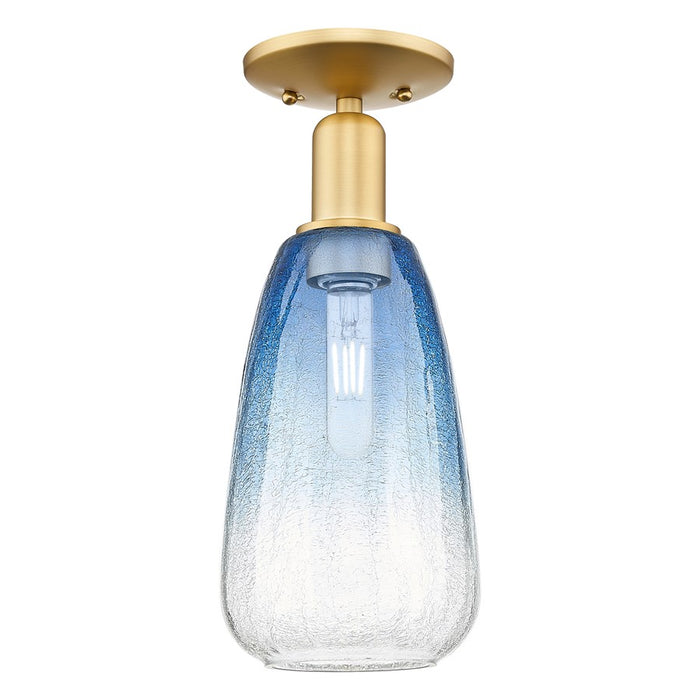 Innovations Brookhaven Almond 1Lt 6" Semi-Flush, Gold/SB - 716-1C-SG-G480-6SB