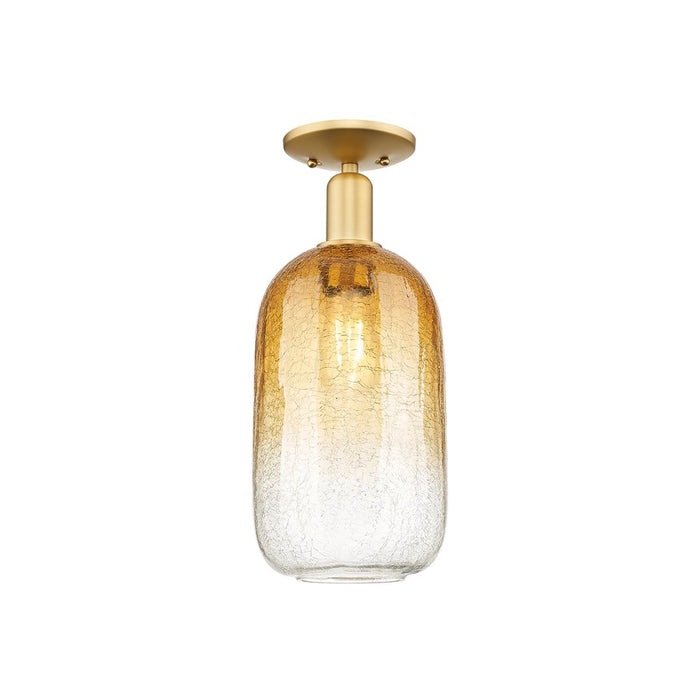 Innovations Brookhaven Cloche 1Lt 7" Semi-Flush, Gold/Amber - 716-1C-SG-G482-7AM