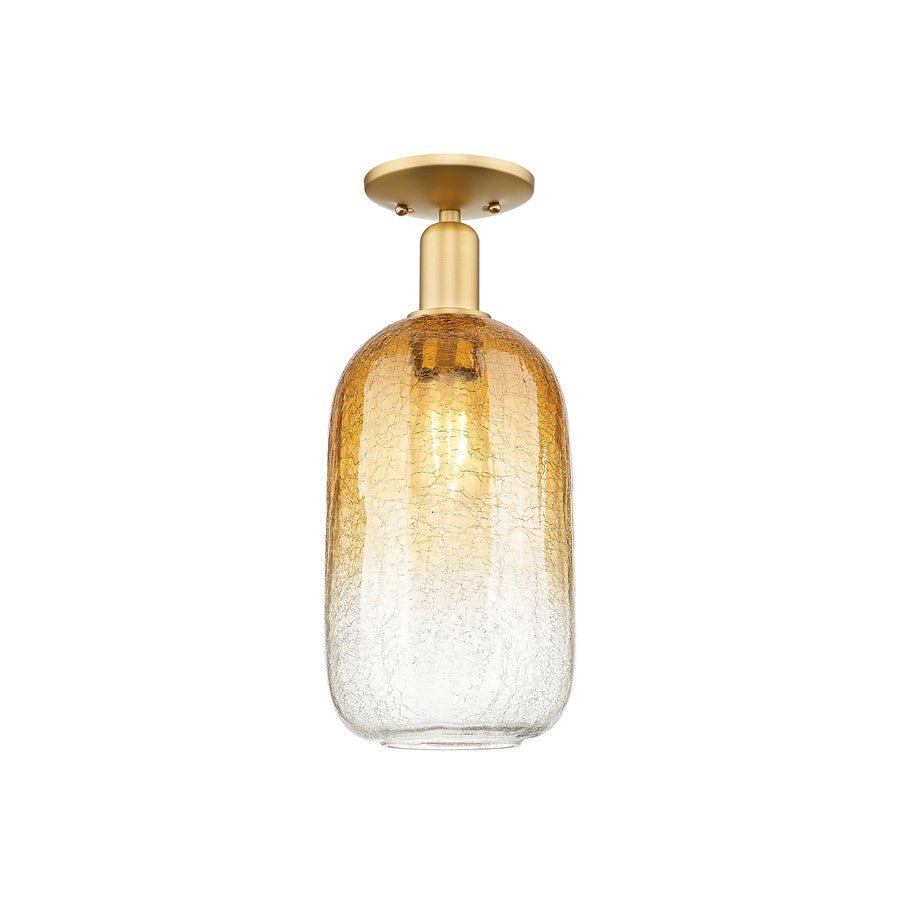 Innovations Brookhaven Cloche 1Lt 7" Semi-Flush, Gold/Amber - 716-1C-SG-G482-7AM
