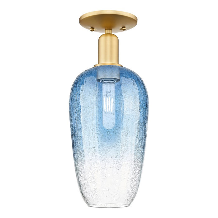 Innovations Brookhaven Flute 1Lt 7" Semi-Flush, Gold/SB - 716-1C-SG-G484-7SB