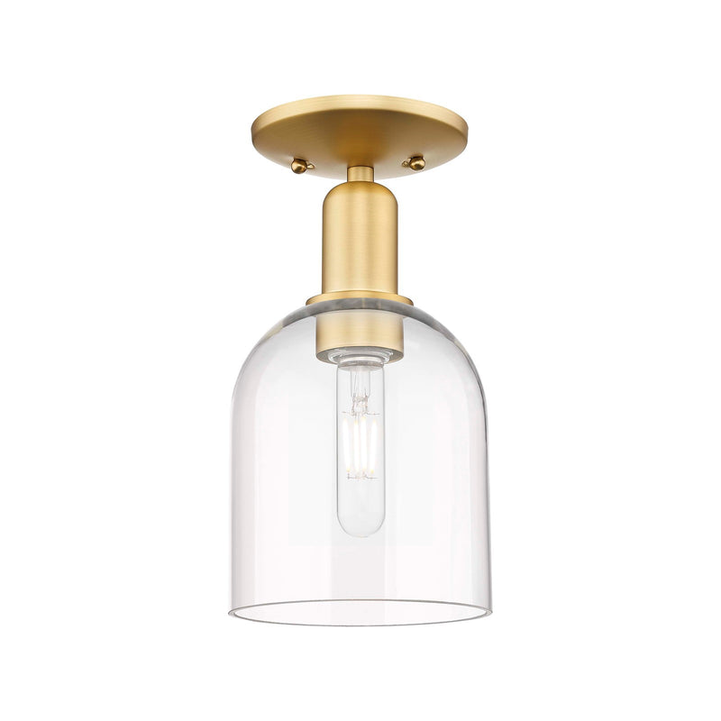 Innovations Bella 6in 1-Light Semi-Flush Mount | Industrial Satin Gold Steel and Clear Glass | Entryway & Hallway | 5.5 x 11 in | Model 716-1C-SG-G558-6CL