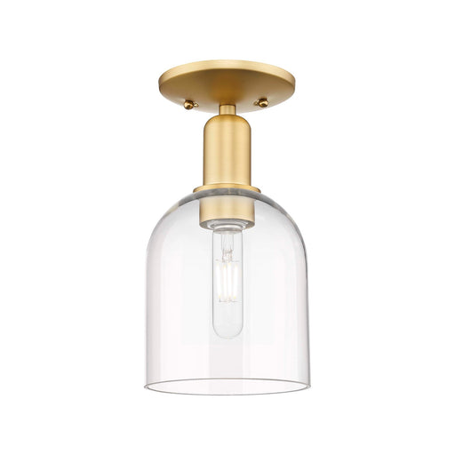 Innovations Bella 6in 1-Light Semi-Flush Mount | Industrial Satin Gold Steel and Clear Glass | Entryway & Hallway | 5.5 x 11 in | Model 716-1C-SG-G558-6CL