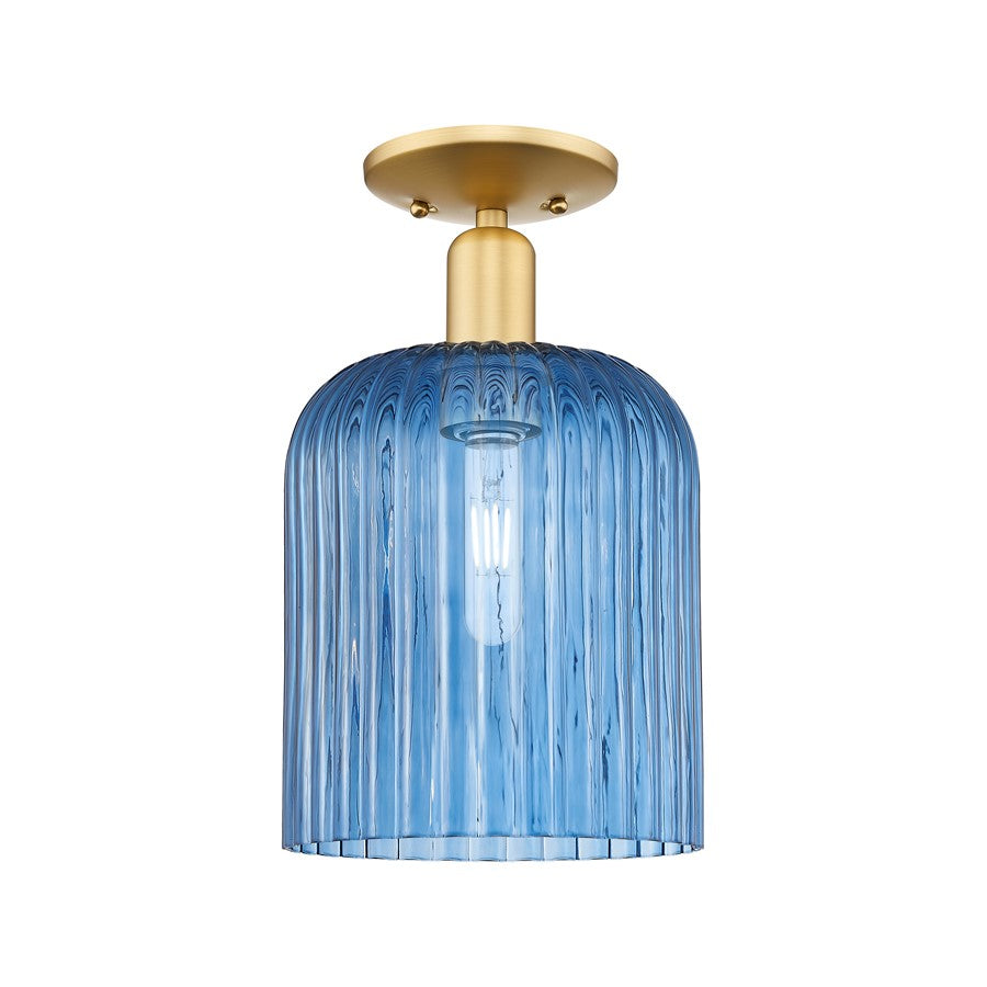 Innovations Bridal Veil 1Lt 8" Semi-Flush Mount, Gold/Blue - 716-1C-SG-G559-8BL