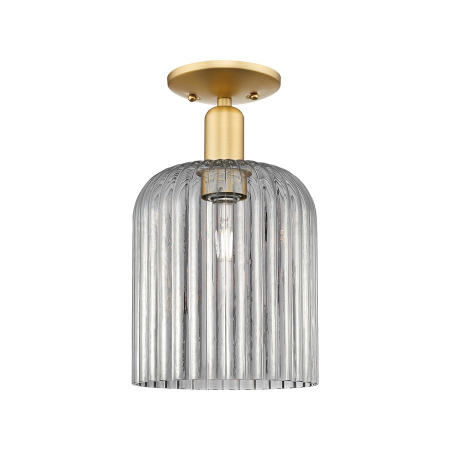 Innovations Bridal Veil 1Lt 8" Semi-Flush Mount, Gold/Smoke - 716-1C-SG-G559-8SM