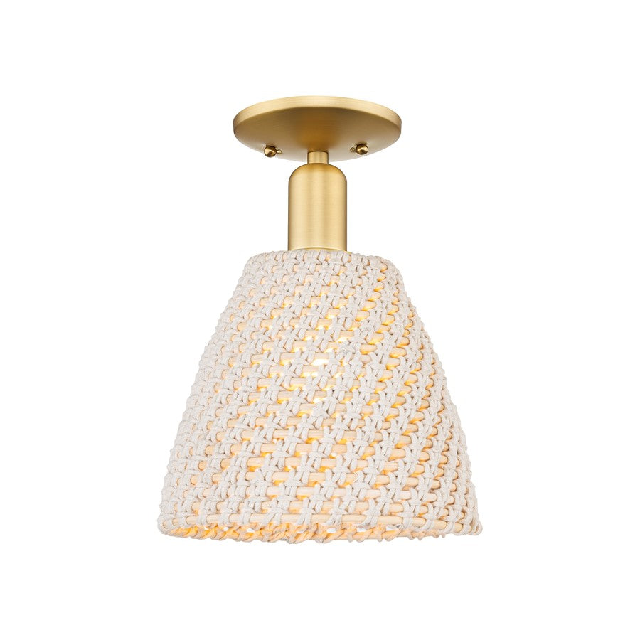 Innovations Natural Ballston Dome 1Lt 9" Semi-Flush, GD/NF - 716-1C-SG-NBD-9-NAT